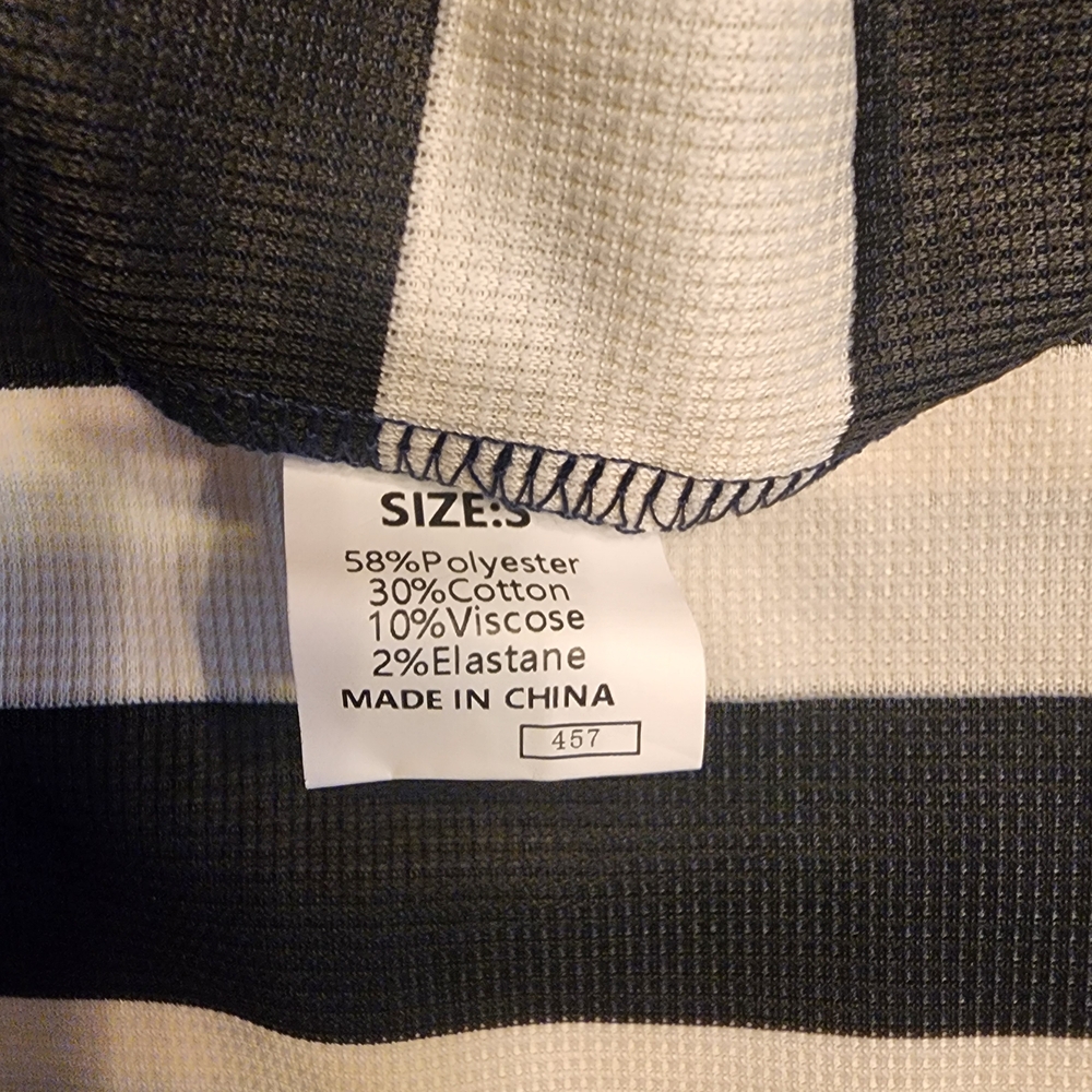 Crewneck A Line Navy & White Striped Summer T-shirt Dress Mini W Pockets NWOT - Picture 11 of 12